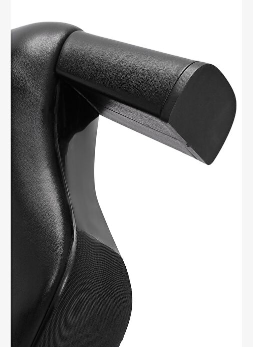 Kadın Siyah Fermuarlı Kalın Yüksek Topuklu Deri Bot 25WFD131418 - Görsel 9