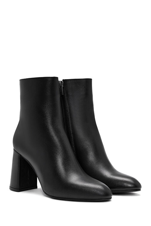 Derimod Derimod Kadın Siyah Fermuarlı Kalın Yüksek Topuklu Deri Bot 24WFD133518 | Boyner Siyah - 6. görsel