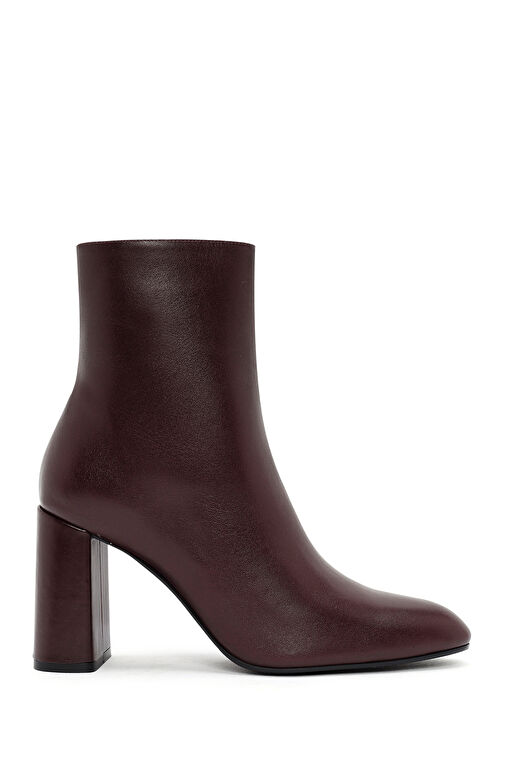 Derimod Derimod Kadın Bordo Fermuarlı Kalın Yüksek Topuklu Deri Bot 24WFD133518 | Boyner Bordo - 2. görsel