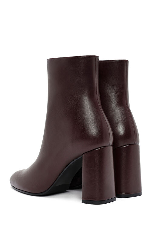 Derimod Derimod Kadın Bordo Fermuarlı Kalın Yüksek Topuklu Deri Bot 24WFD133518 | Boyner Bordo - 7. görsel