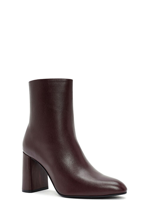 Derimod Derimod Kadın Bordo Fermuarlı Kalın Yüksek Topuklu Deri Bot 24WFD133518 | Boyner Bordo - 8. görsel