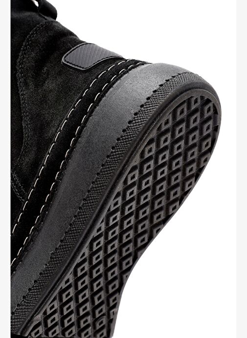 Kadın Siyah Süet Deri Teddy Bot 25WFD130410 - Görsel 9