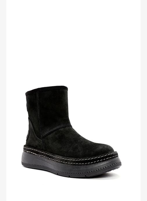 Kadın Siyah Süet Deri Teddy Bot 25WFD130410 - Görsel 8