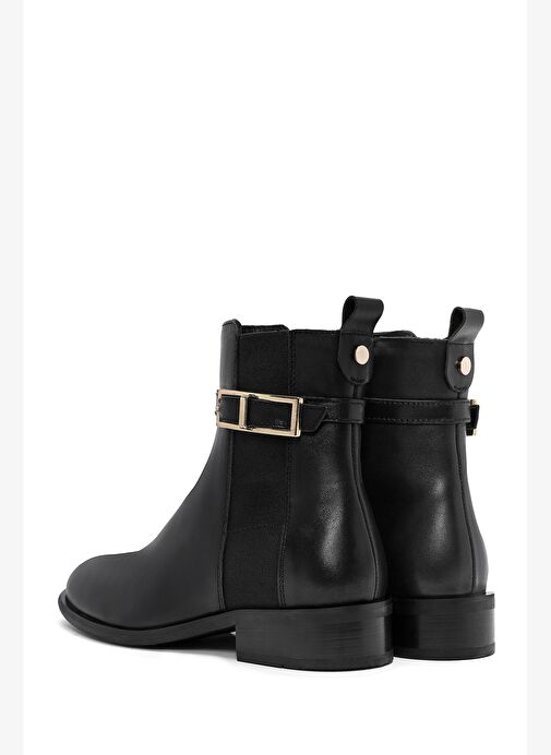 Kadın Siyah Fermuarlı Deri Bot 25WFD280218 - Görsel 7