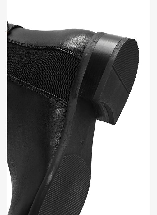 Kadın Siyah Fermuarlı Deri Bot 25WFD280218 - Görsel 9