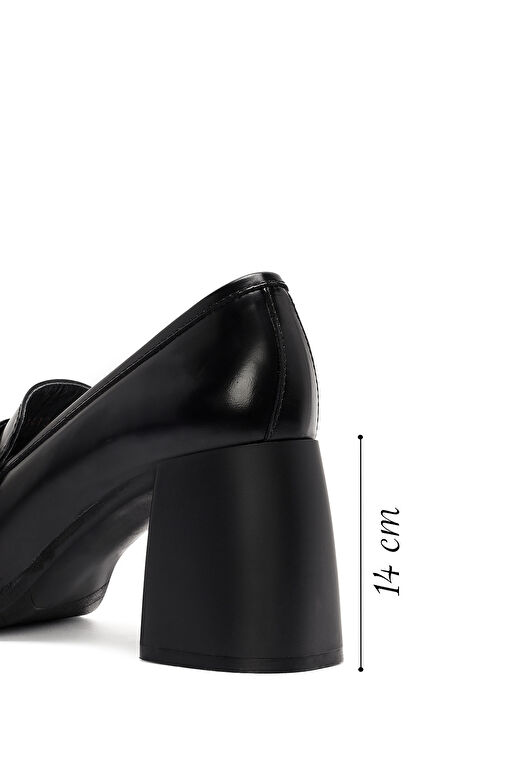 Derimod Siyah Kadın Deri Topuklu Ayakkabı 24WFD141322 - Görsel 3