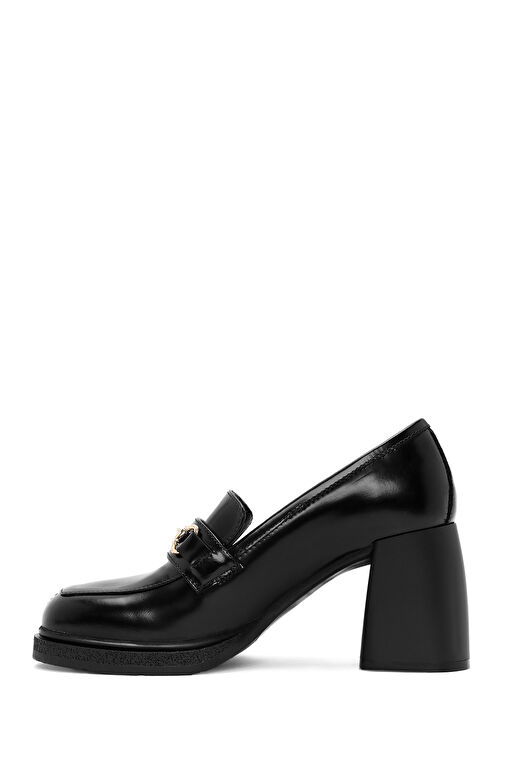 Derimod Siyah Kadın Deri Topuklu Ayakkabı 24WFD141322 - Görsel 5