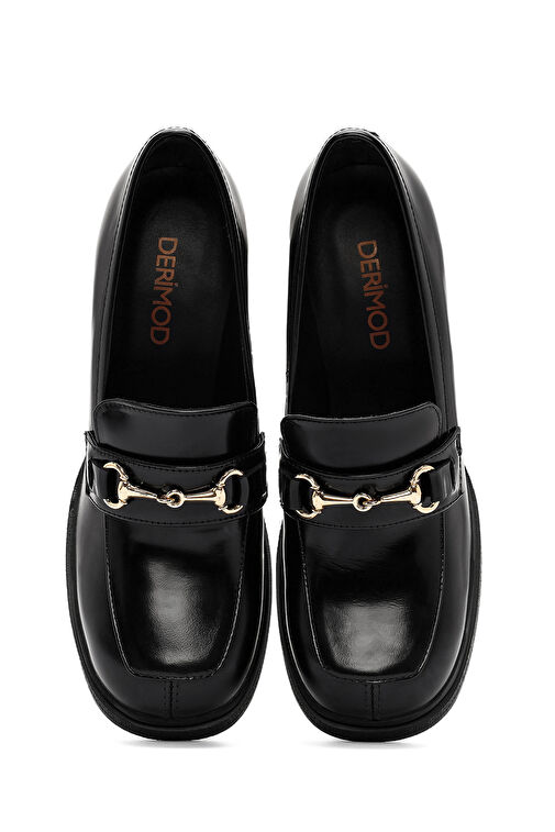 Derimod Siyah Kadın Deri Topuklu Ayakkabı 24WFD141322 - Görsel 9