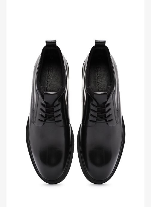 Erkek Siyah Bağcıklı Deri Casual Ayakkabı 25WFD750122 - Görsel 8