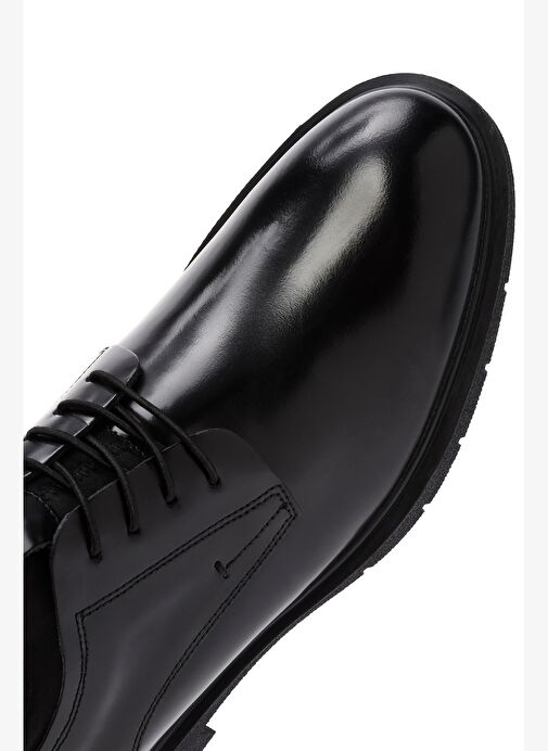 Erkek Siyah Bağcıklı Deri Casual Ayakkabı 25WFD750122 - Görsel 9