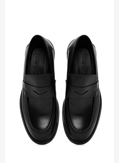 Erkek Siyah Deri Klasik Loafer 25WFD750518 - Görsel 8