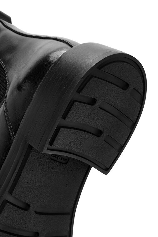 Erkek Siyah Deri Casual Chelsea Bot 24WFD722318 - Görsel 9
