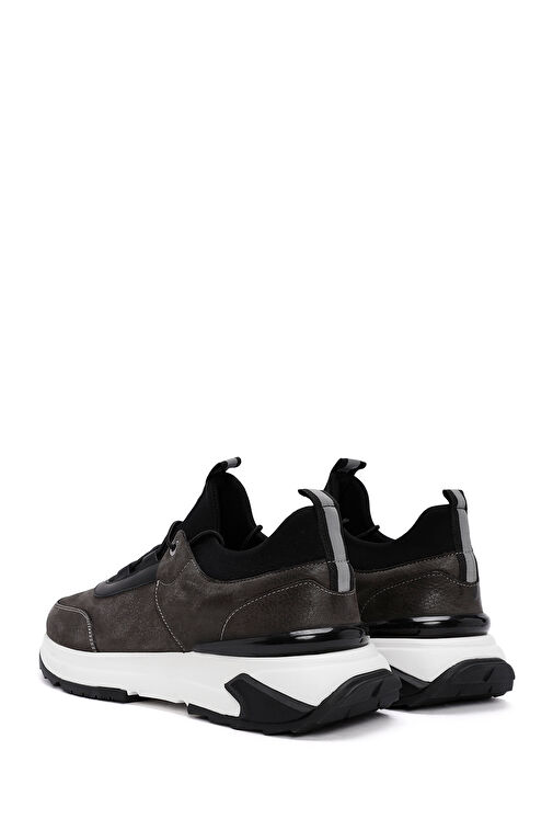 Erkek Gri Bağcıklı Deri Casual Sneaker 24WFD7227V3 - Görsel 6