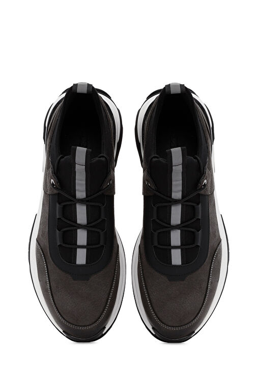 Erkek Gri Bağcıklı Deri Casual Sneaker 24WFD7227V3 - Görsel 8