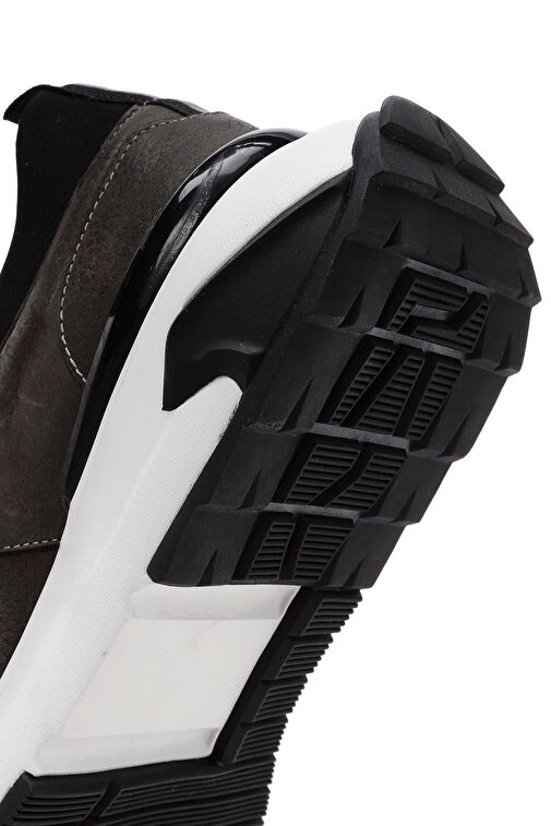 Erkek Gri Bağcıklı Deri Casual Sneaker 24WFD7227V3 - Görsel 9