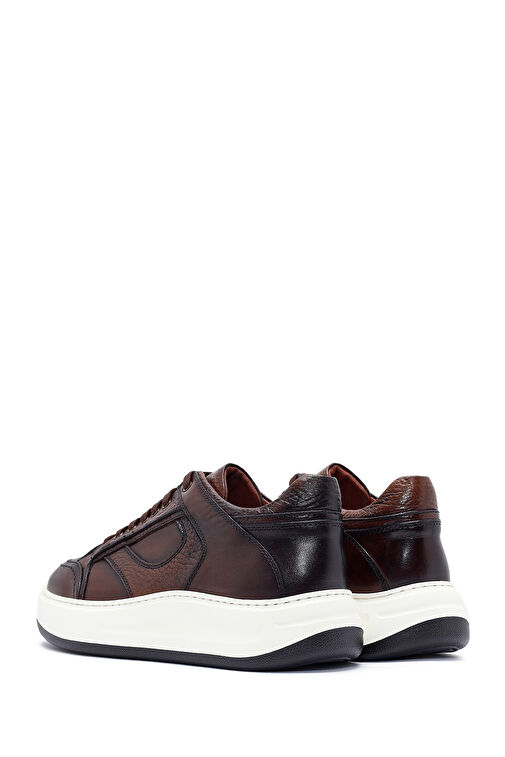 Erkek Kahverengi Bağcıklı Deri Sneaker 24WFD724414 - Görsel 6