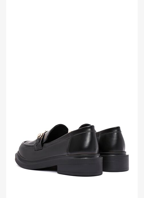 Kadın Siyah Tokalı Maskülen Loafer 25AFD400118 - Görsel 6