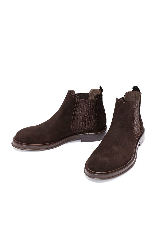 Erkek Kahverengi Süet Deri Chelsea Bot 24WFD604810 - Görsel 4