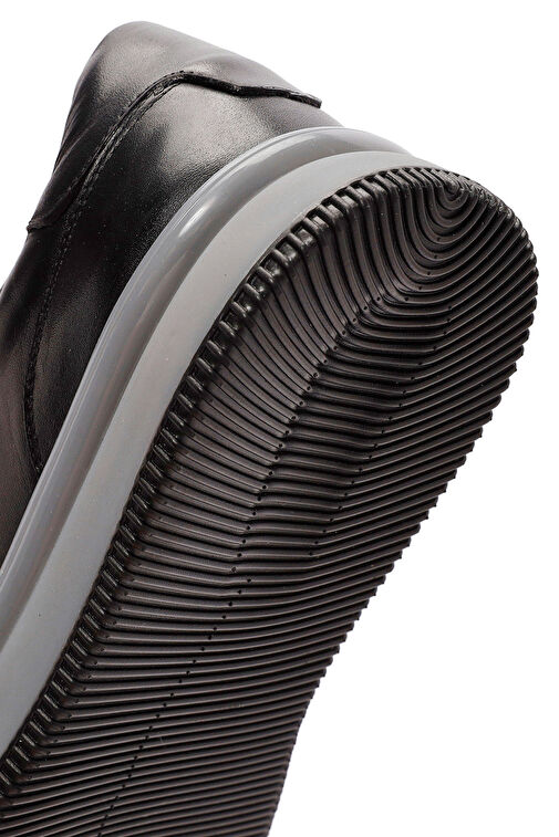 Erkek Siyah Bağcıklı Deri Sneaker 24WFD603818 - Görsel 9
