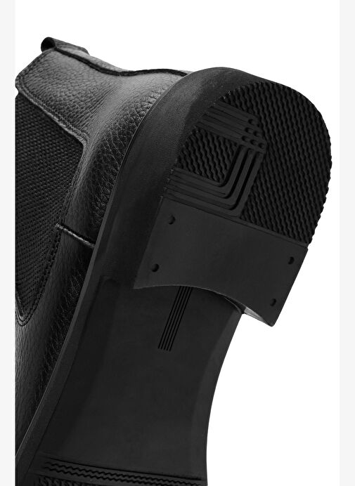 Erkek Siyah Deri Casual Chelsea Bot 25WFD7540FT - Görsel 9