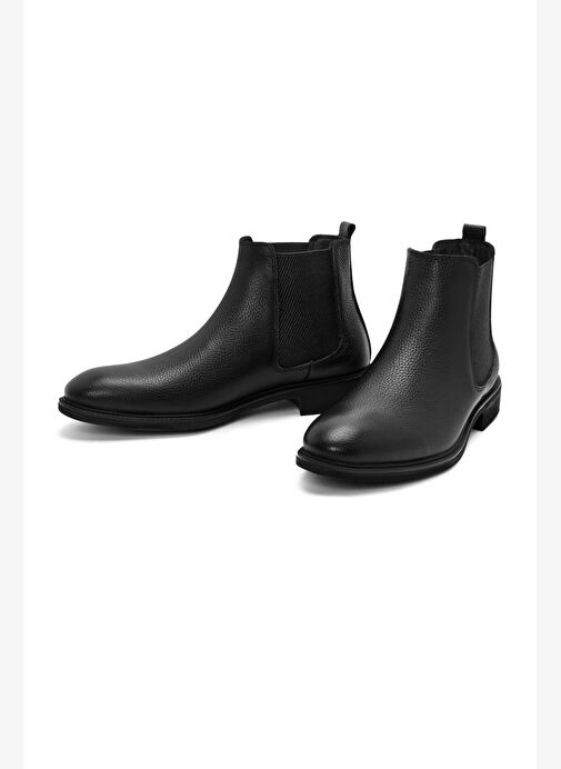 Erkek Siyah Deri Casual Chelsea Bot 25WFD7540FT - Görsel 4