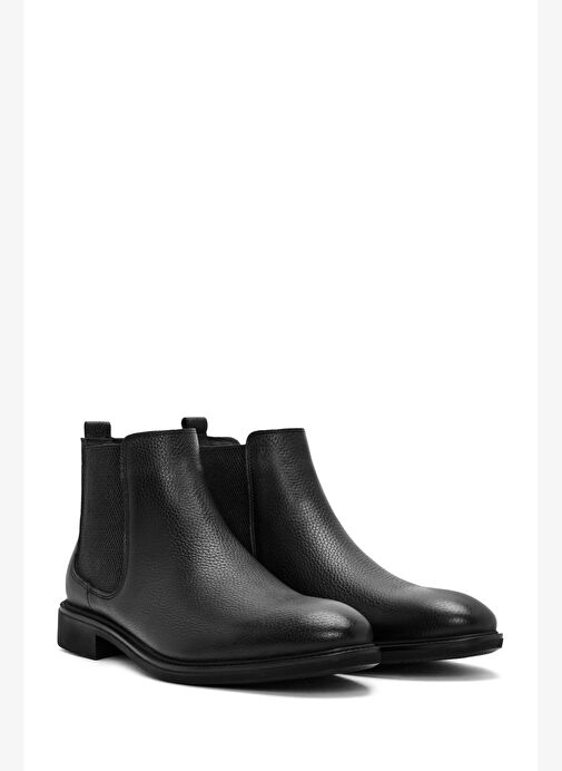 Erkek Siyah Deri Casual Chelsea Bot 25WFD7540FT - Görsel 5