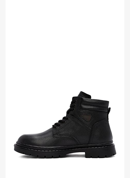 Erkek Siyah Bağcıklı Deri Casual Bot 25WFD7542FT - Görsel 3