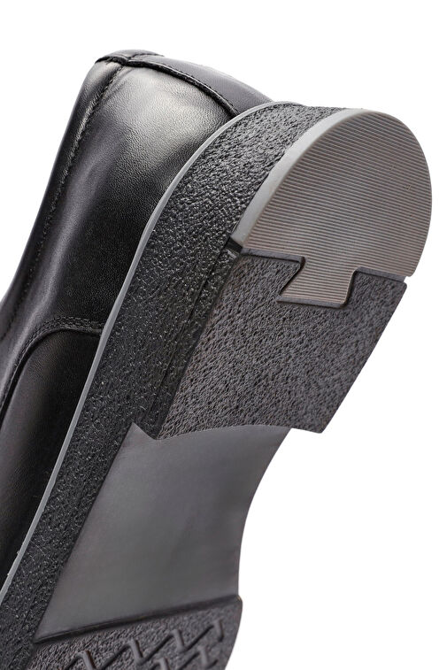 Erkek Siyah Bağcıklı Deri Casual Ayakkabı 24WFD688218 - Görsel 9