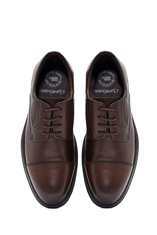 Erkek Kahverengi Bağcıklı Deri Casual Ayakkabı 24WFD677518 - Görsel 8