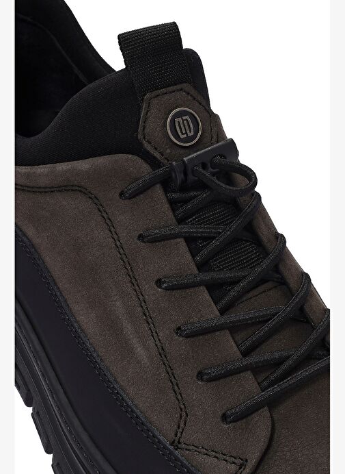 Erkek Gri Bağcıklı Nubuk Deri Casual Ayakkabı 25WFD6767V3 - Görsel 9