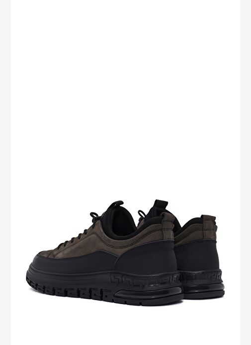 Erkek Gri Bağcıklı Nubuk Deri Casual Ayakkabı 25WFD6767V3 - Görsel 6