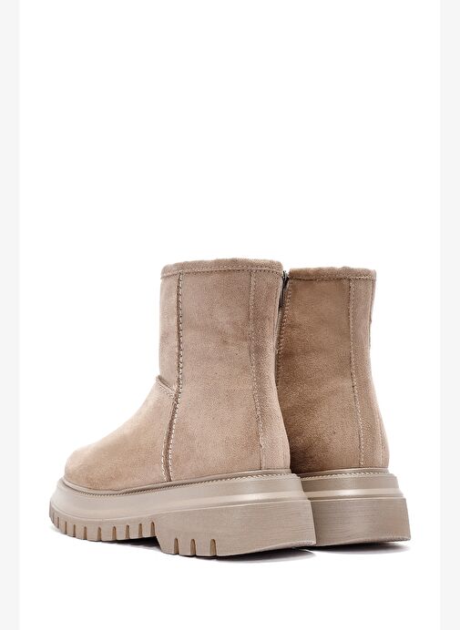 Kadın Bej Fermuarlı Süet Bot 25WFE250110 - Görsel 7