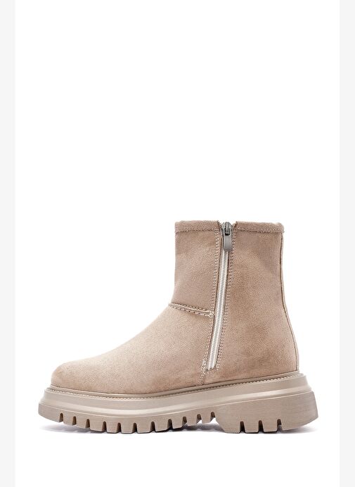 Kadın Bej Fermuarlı Süet Bot 25WFE250110 - Görsel 3