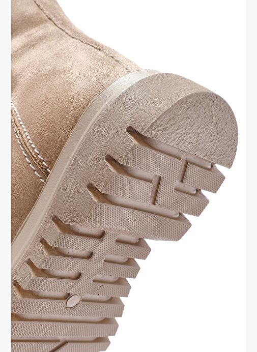 Kadın Bej Fermuarlı Süet Bot 25WFE250110 - Görsel 9