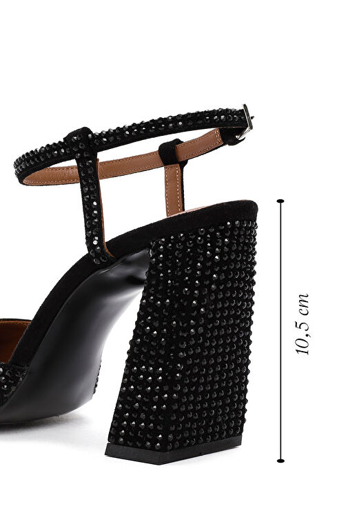 Derimod Siyah Kadın Deri Topuklu Ayakkabı 24WFD1210TS - Görsel 3