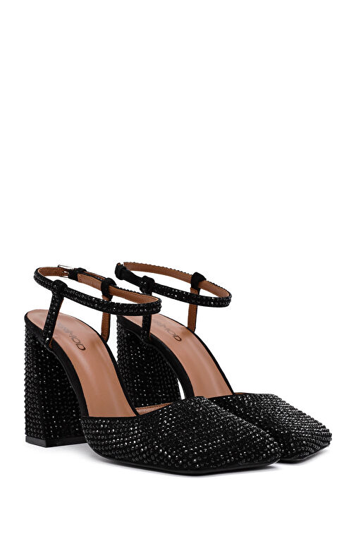 Derimod Siyah Kadın Deri Topuklu Ayakkabı 24WFD1210TS - Görsel 4