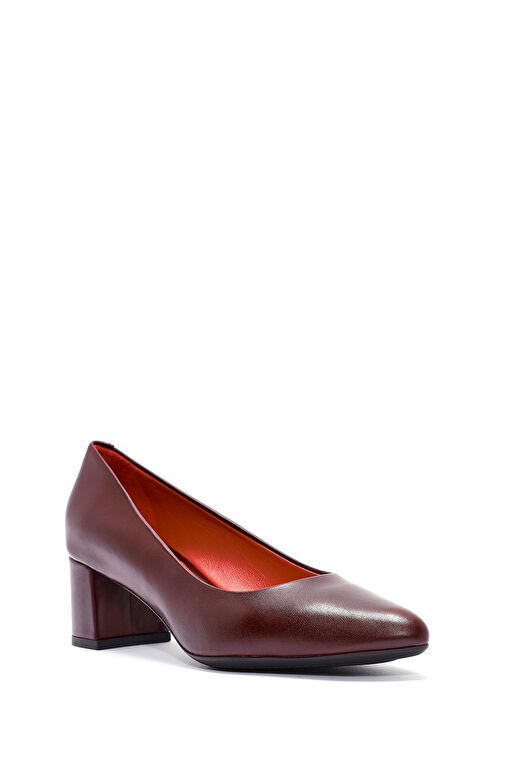 Derimod Gritti Kadın Bordo Kalın Topuklu Deri Ayakkabı 20WFD170218 - Görsel 8