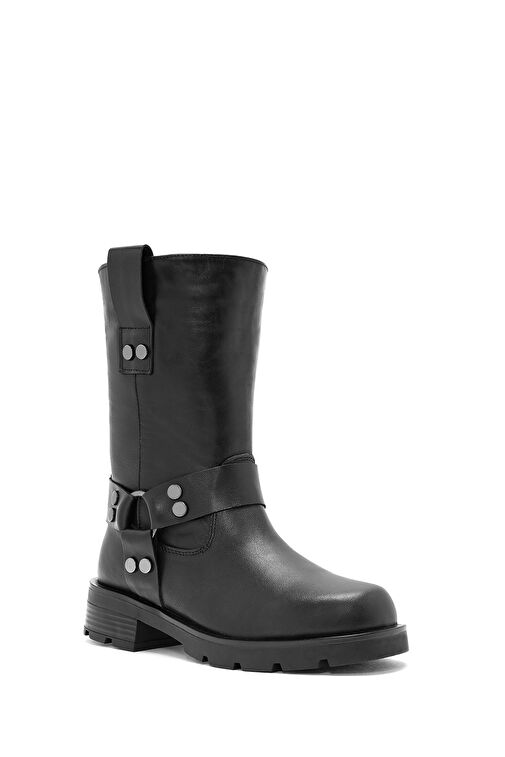 Derimod Derimod Kadın Siyah Zımba Detaylı Deri Bot 24WFD210618 | Boyner Siyah - 8. görsel