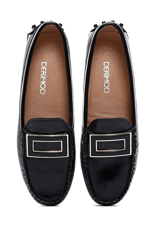 Derimod Siyah Kadın Deri Loafer 24WFD290216 - Görsel 7