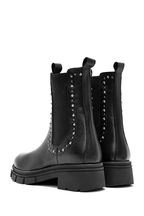 Kadın Siyah Taş Detaylı Deri Chelsea Bot 24WFD189618 - Görsel 8