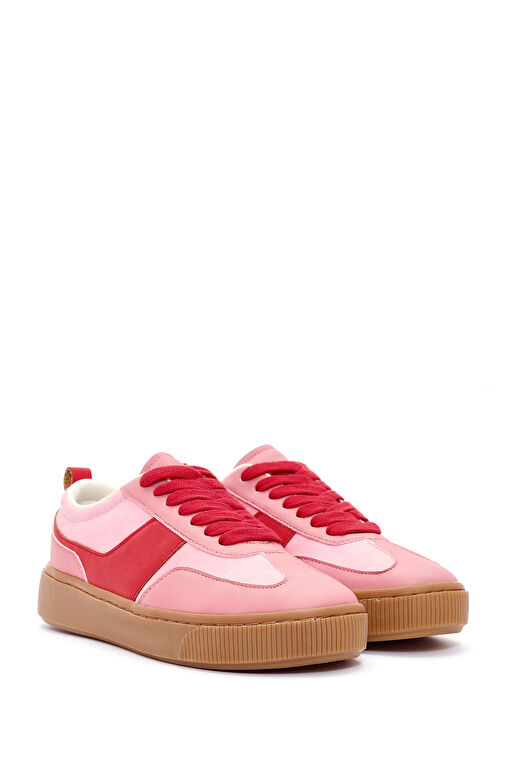 ACBC x Derimod Kadın Pembe Bağcıklı Süet Sneaker 24WFD435310 - Görsel 4