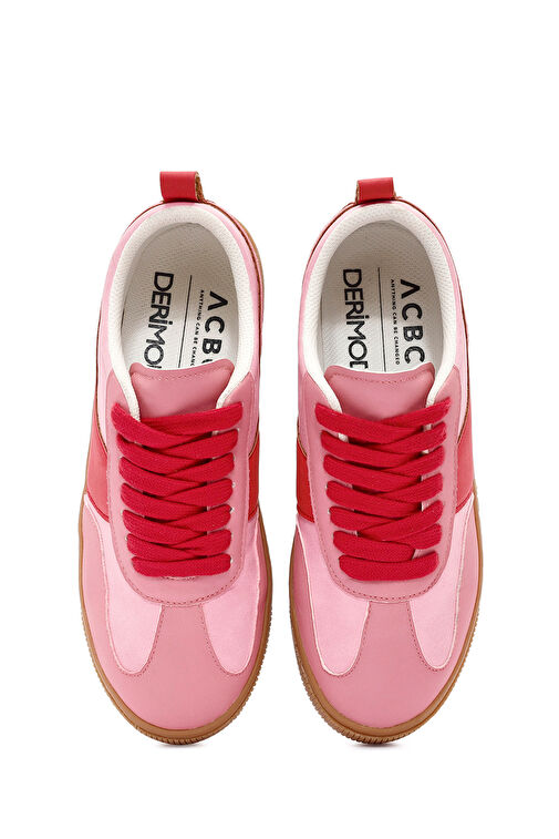 ACBC x Derimod Kadın Pembe Bağcıklı Süet Sneaker 24WFD435310 - Görsel 8