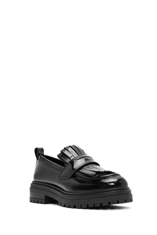ACBC x Derimod Kadın Siyah Kalın Tabanlı Maskülen Loafer 24WFD435522 - Görsel 7