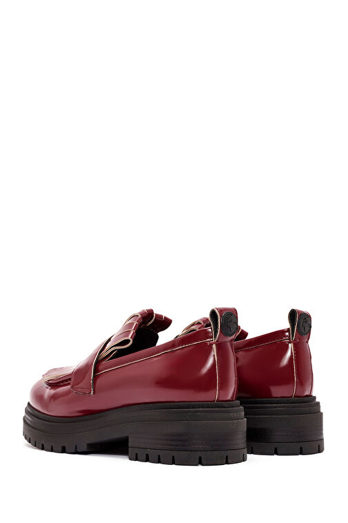 ACBC x Derimod Kadın Bordo Kalın Tabanlı Maskülen Loafer 24WFD435522 - Görsel 6