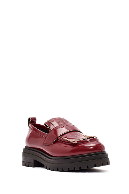 ACBC x Derimod Kadın Bordo Kalın Tabanlı Maskülen Loafer 24WFD435522 - Görsel 7
