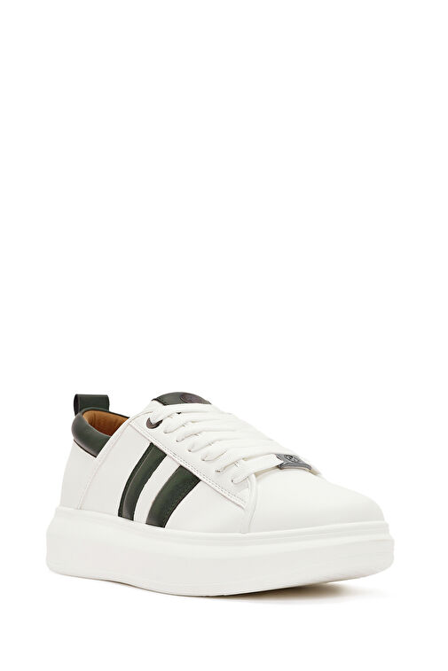 Derimod Beyaz-Yeşil Erkek Deri Sneaker 24WFD760118 - Görsel 8