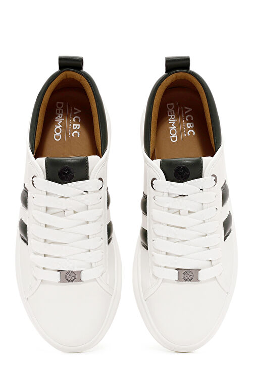Derimod Beyaz-Yeşil Erkek Deri Sneaker 24WFD760118 - Görsel 9