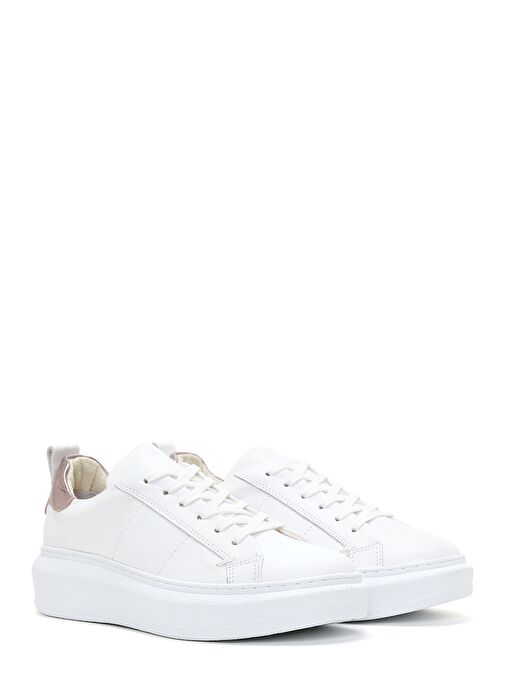 Derimod Derimod Kadın Beyaz Bağcıklı Deri Sneaker 25SFD370118 | Boyner Beyaz - 4. görsel