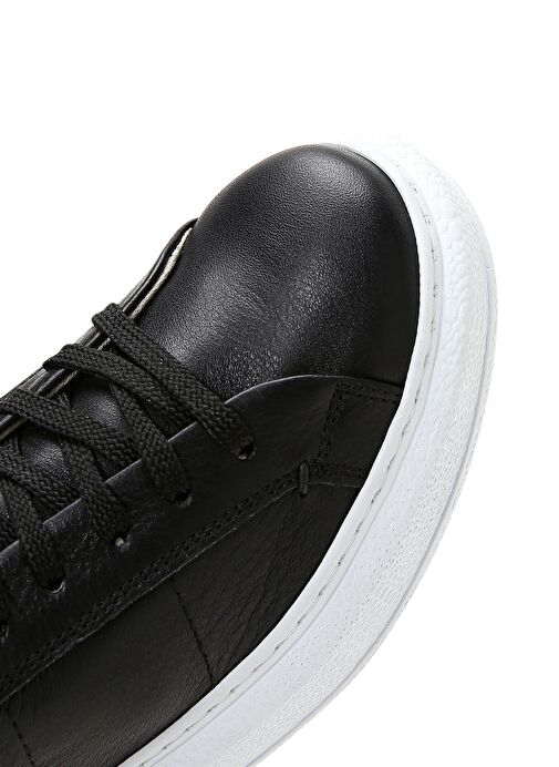 Kadın Siyah Bağcıklı Deri Sneaker 25SFD370118 - Görsel 8