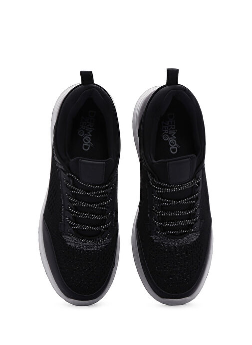 Derimod Zero Erkek Siyah Bağcıklı Kalın Tabanlı Kumaş Sneaker 25SFD69046F - Görsel 7